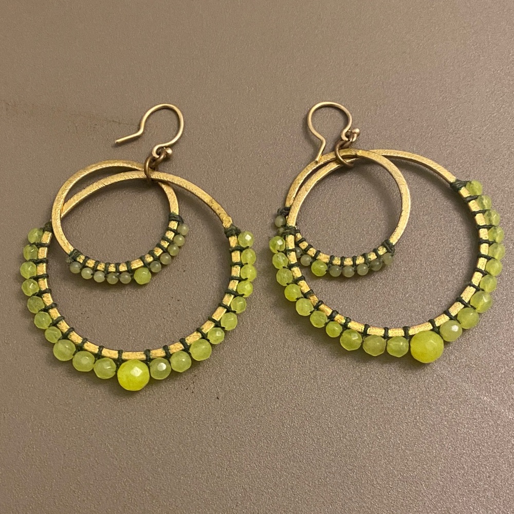 Chan Luu Gold Vermeil with Lemon Quartz Hoop Earrings